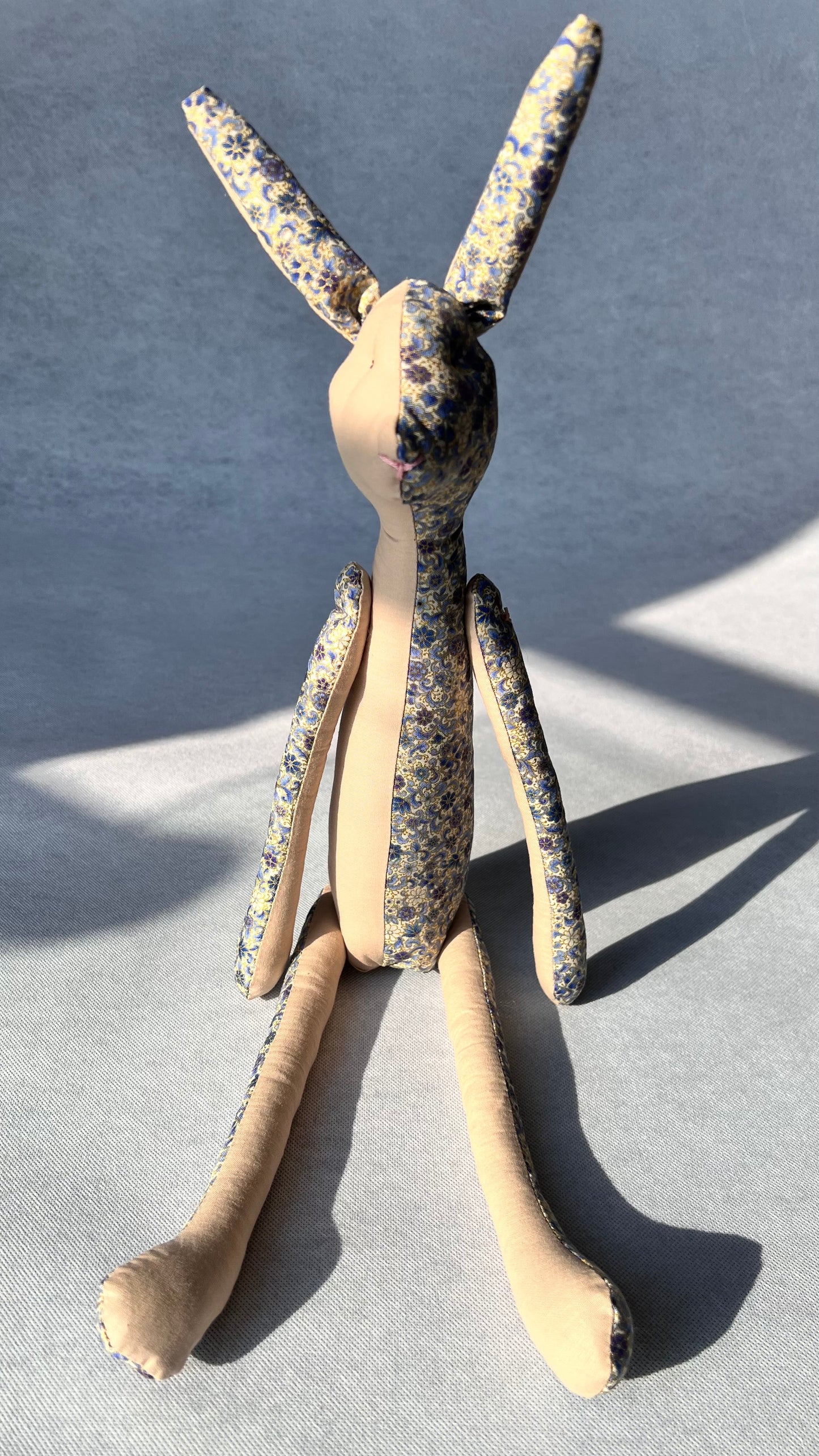 Jack Rabbit Design - Sand Beige and Floral Blue and Gold