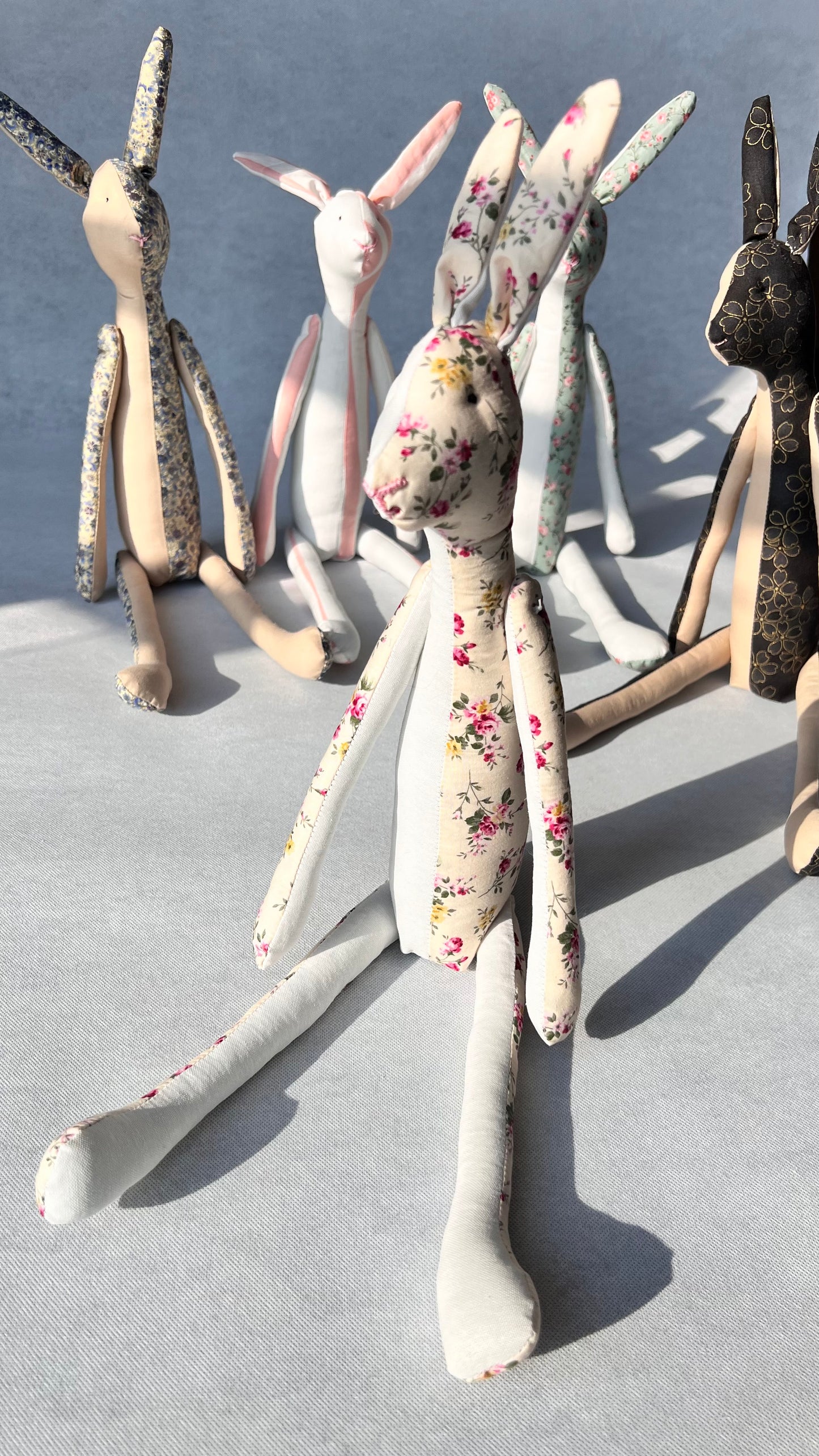 Jack Rabbit Design - White and Floral Cream and Pink