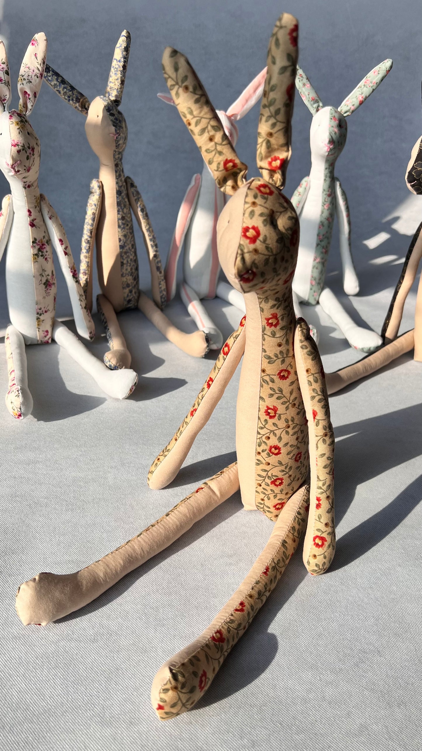 Jack Rabbit Design - Sand Beige and Floral Red and Sand Beige