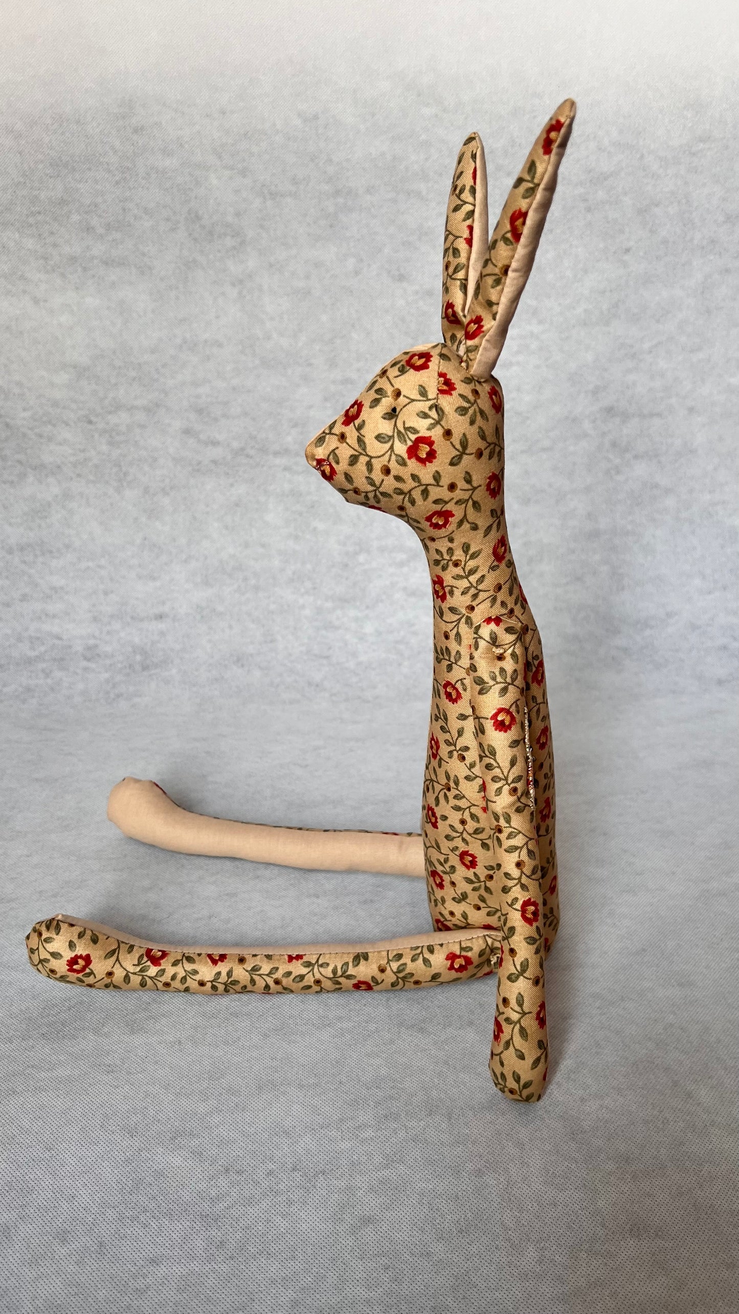 Jack Rabbit Design - Sand Beige and Floral Red and Sand Beige