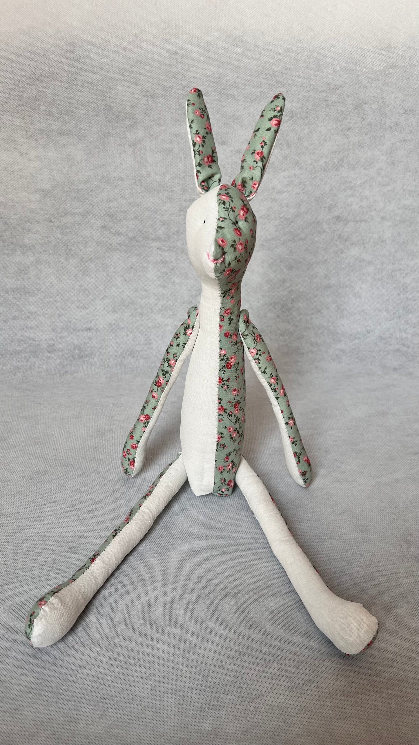 Jack Rabbit Design - White and Floral Pink and Blue