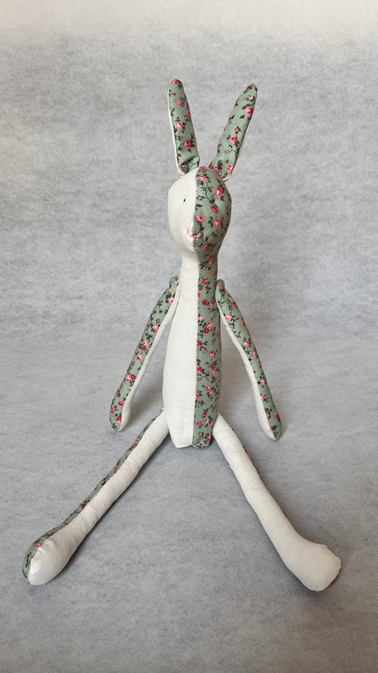 Jack Rabbit Design - White and Floral Pink and Blue