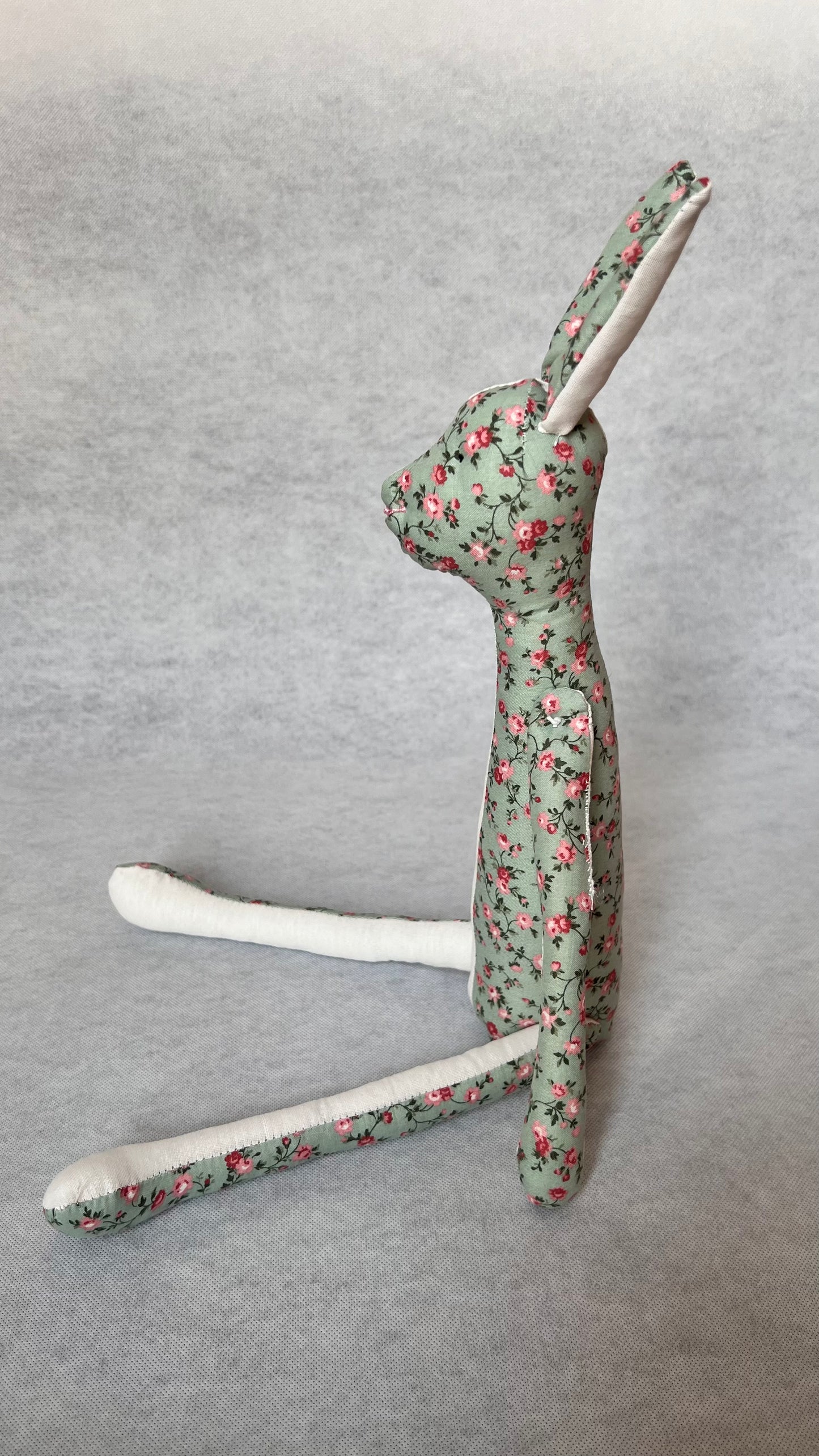 Jack Rabbit Design - White and Floral Pink and Blue