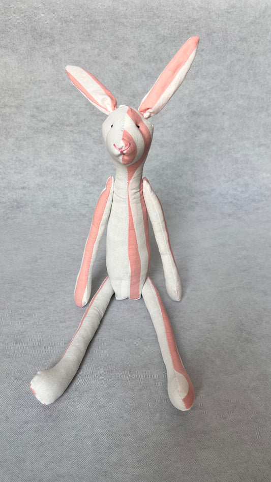 Jack Rabbit Design - White and Striped Pink and White