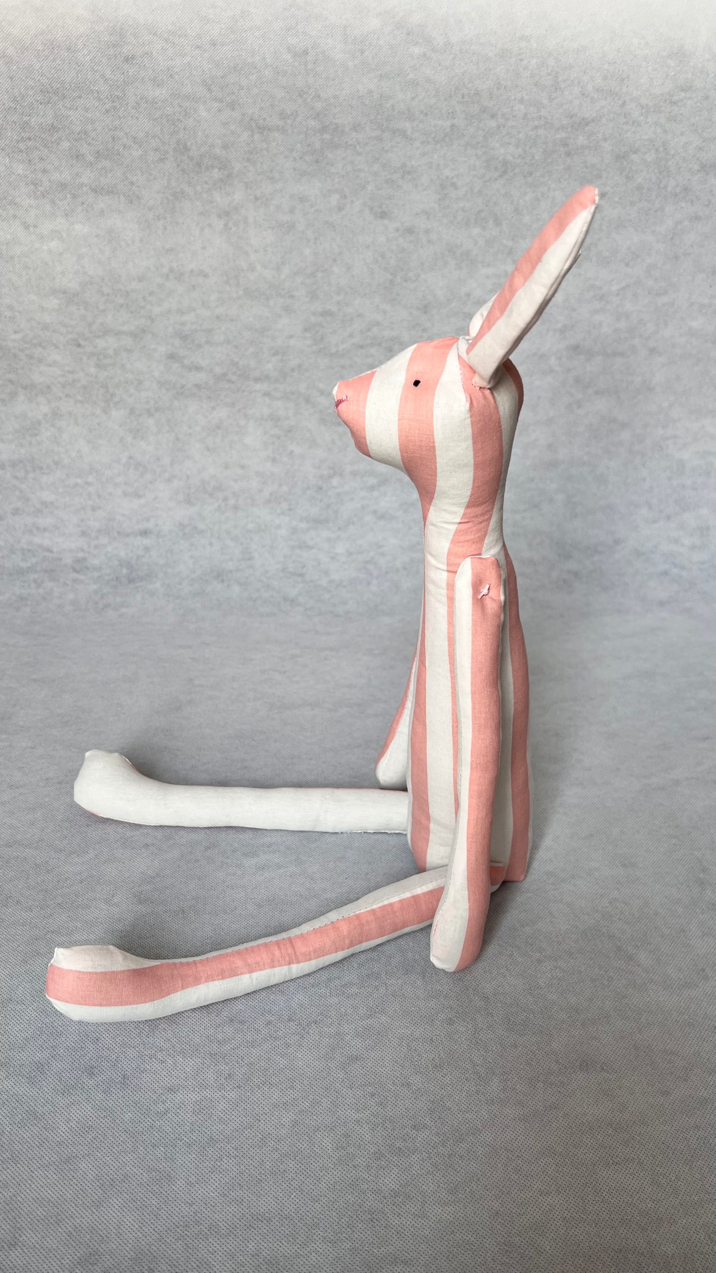 Jack Rabbit Design - White and Striped Pink and White