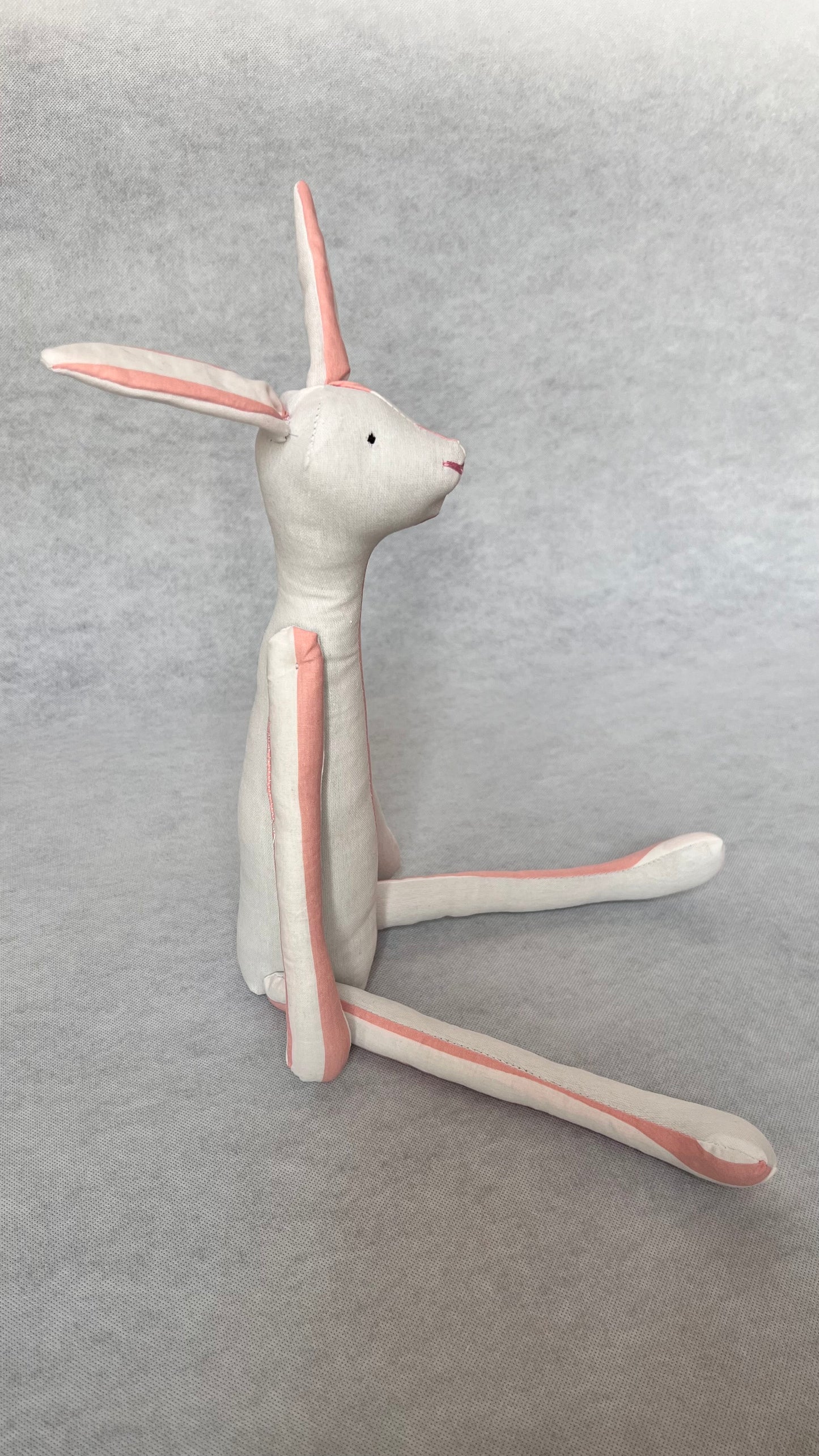 Jack Rabbit Design - White and Striped Pink and White