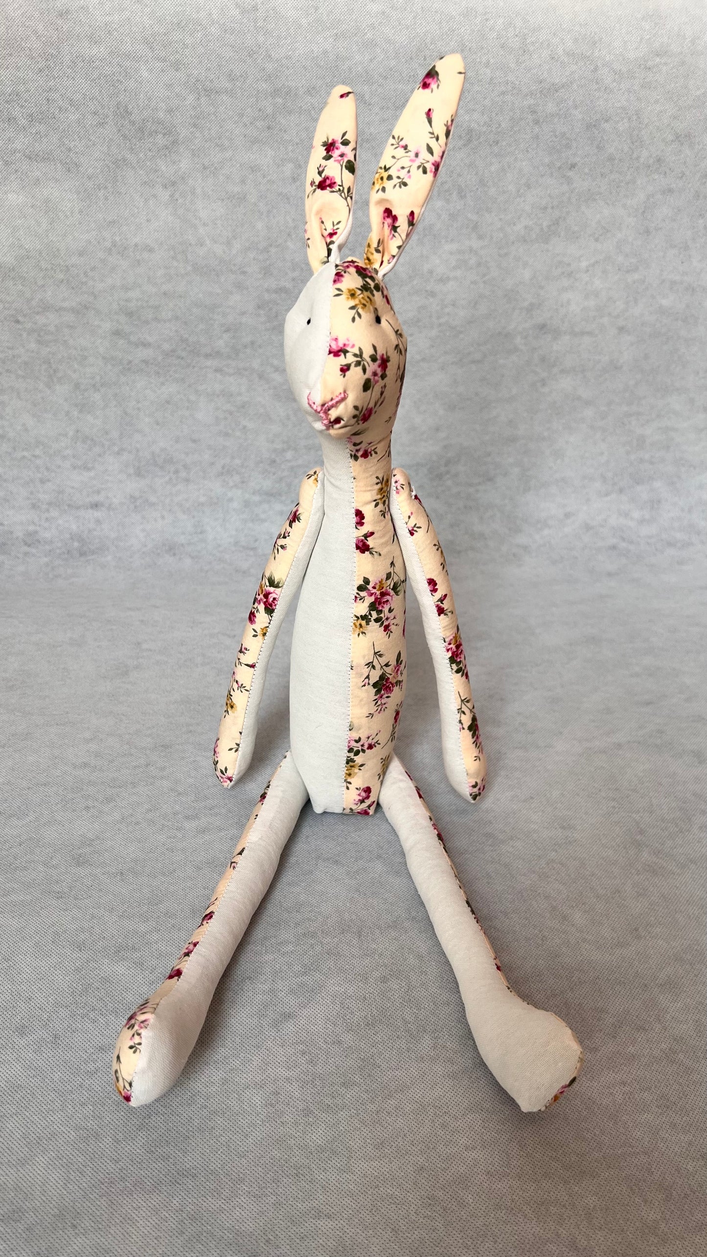Jack Rabbit Design - White and Floral Cream and Pink
