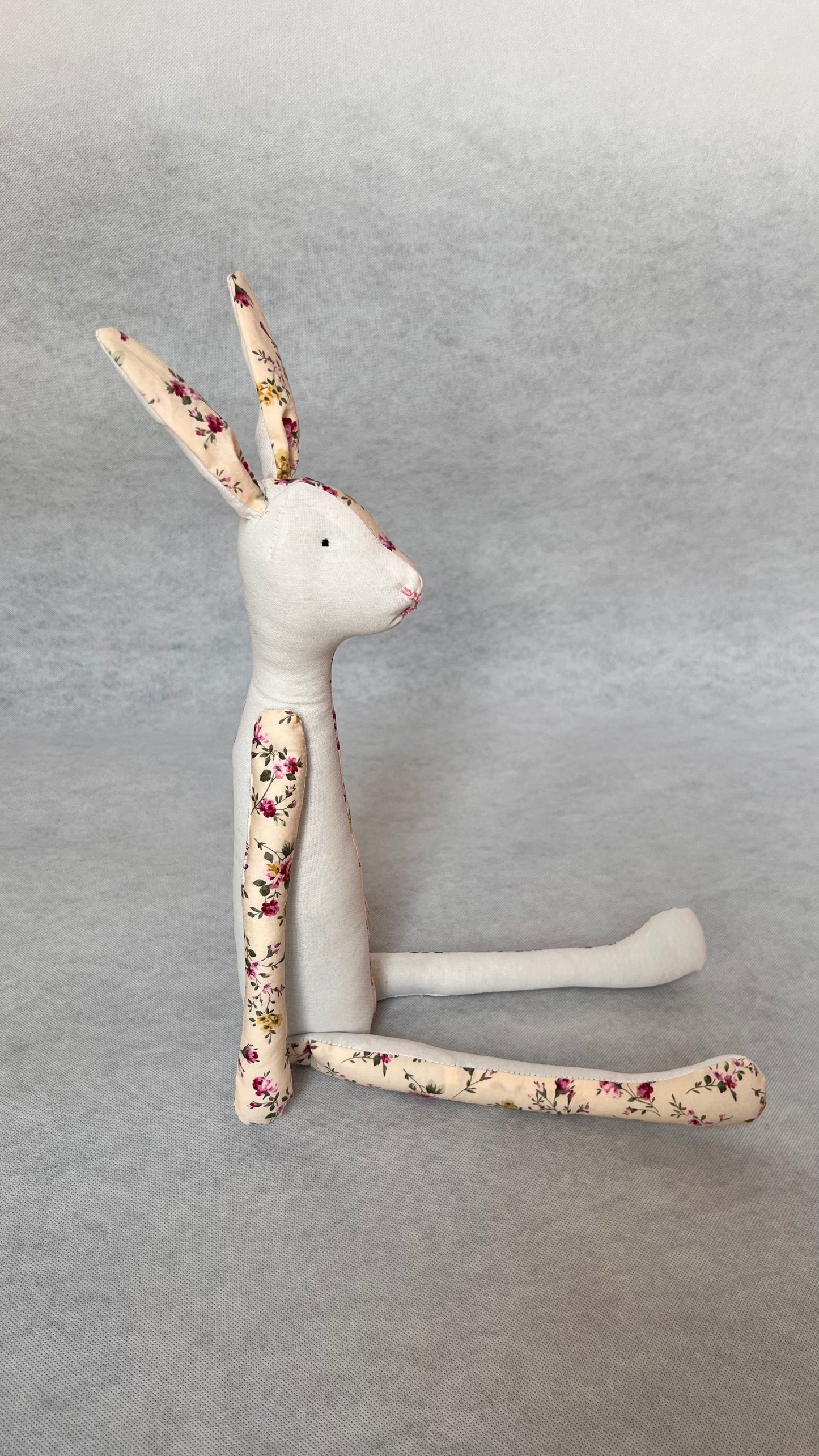 Jack Rabbit Design - White and Floral Cream and Pink
