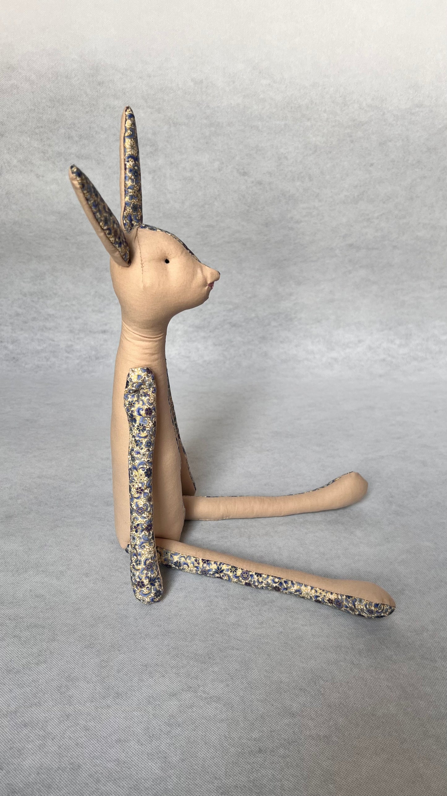 Jack Rabbit Design - Sand Beige and Floral Blue and Gold