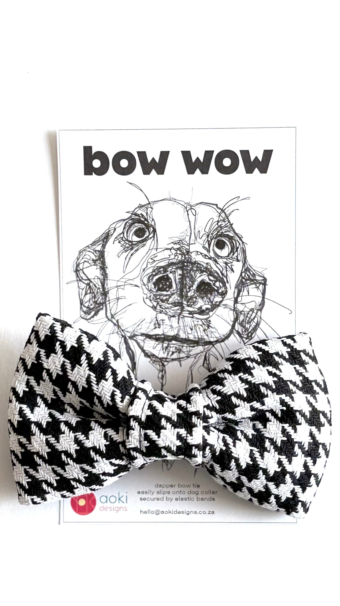Bow Tie - Hounds Tooth Black and White Design