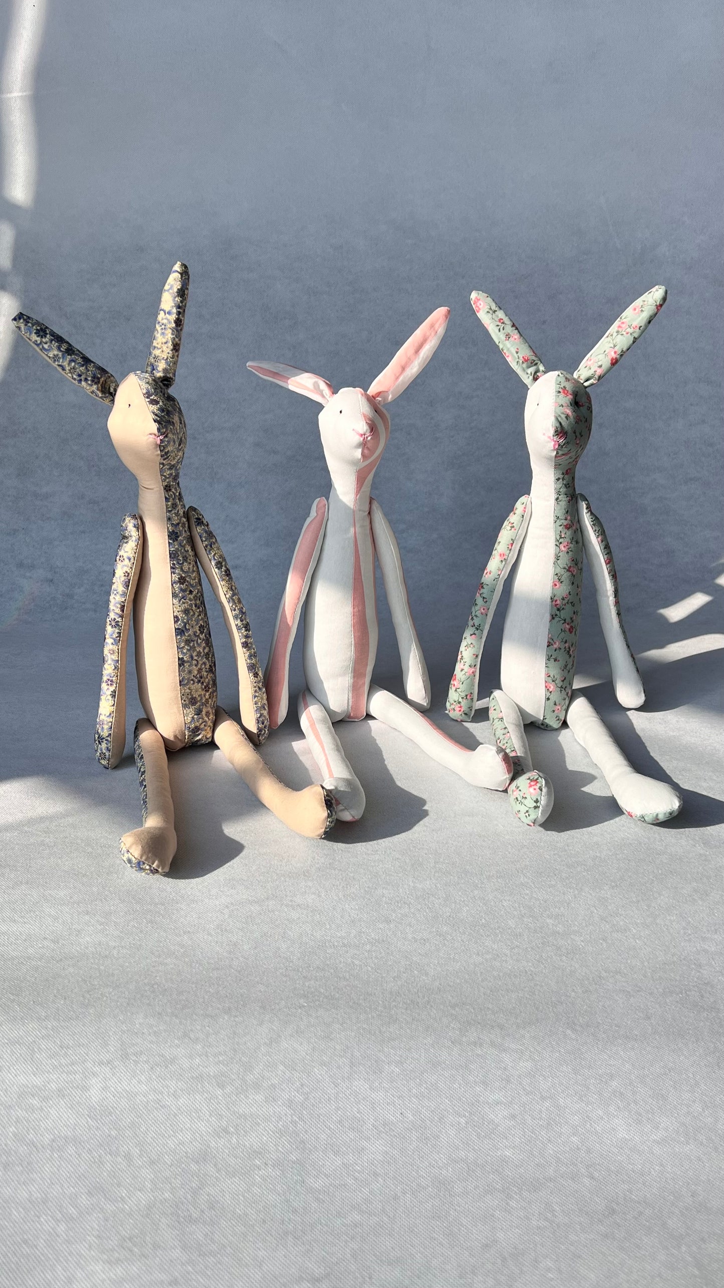 Jack Rabbit Design - White and Striped Pink and White